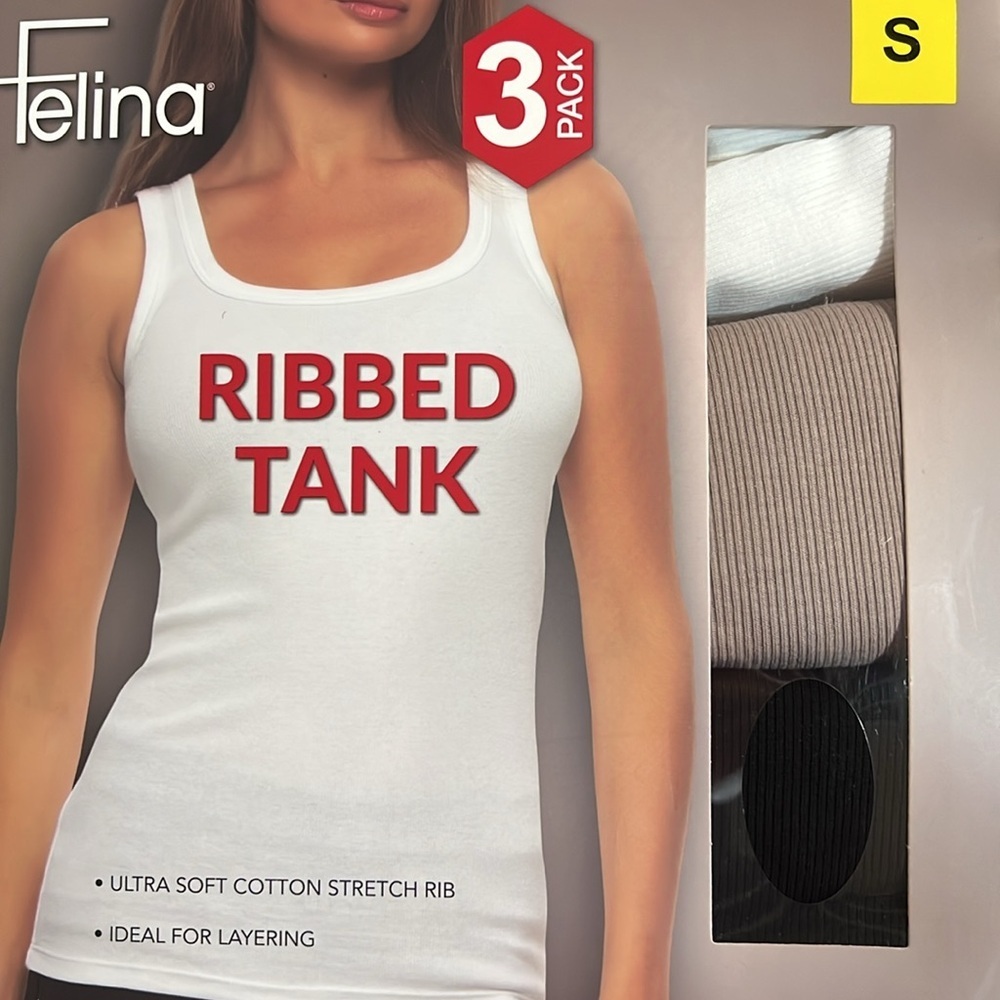 Open box Felina Women's Ribbed Tank, 3-pack - Picture 7 of 8